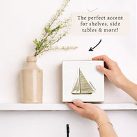 Striped Sailboat Personalized Block Sign