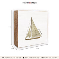 Striped Sailboat Personalized Block Sign
