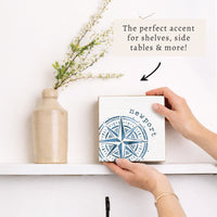 Blue Compass Personalized Block Sign