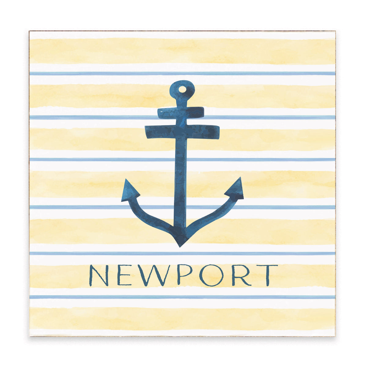 Anchor Stripe Personalized Block Sign