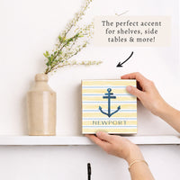 Anchor Stripe Personalized Block Sign