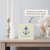 Anchor Stripe Personalized Block Sign