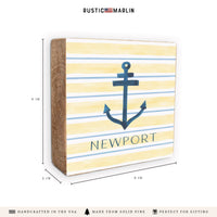 Anchor Stripe Personalized Block Sign