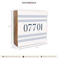 Blue Stripes Personalized Block Sign