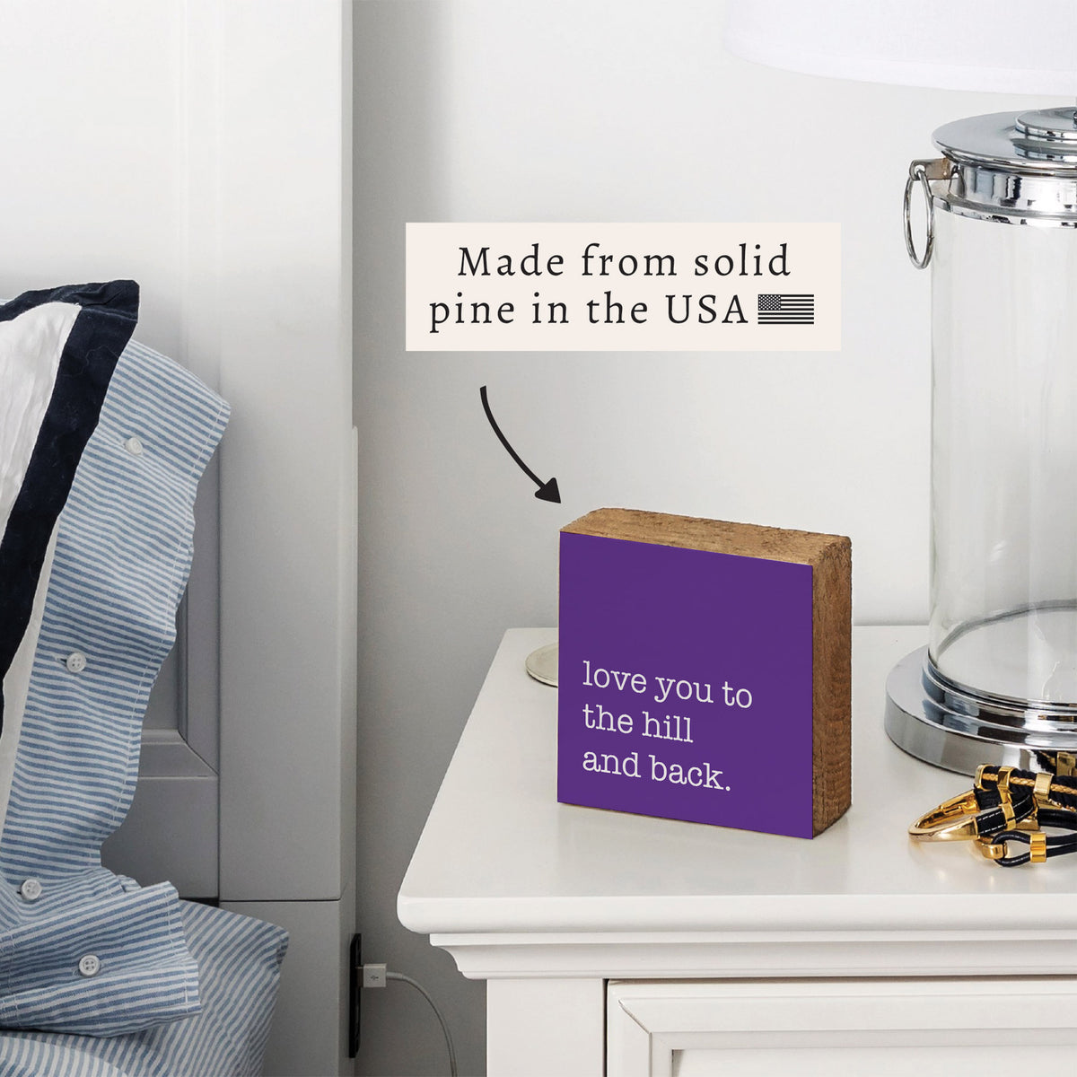 Love You To Personalized Block Sign