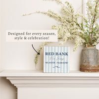 Blue Stripes Coordinates Personalized Block Sign