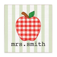 Apple Plaid Personalized Block Sign