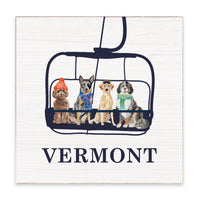 Dogs Ski Lift Personalized Block Sign