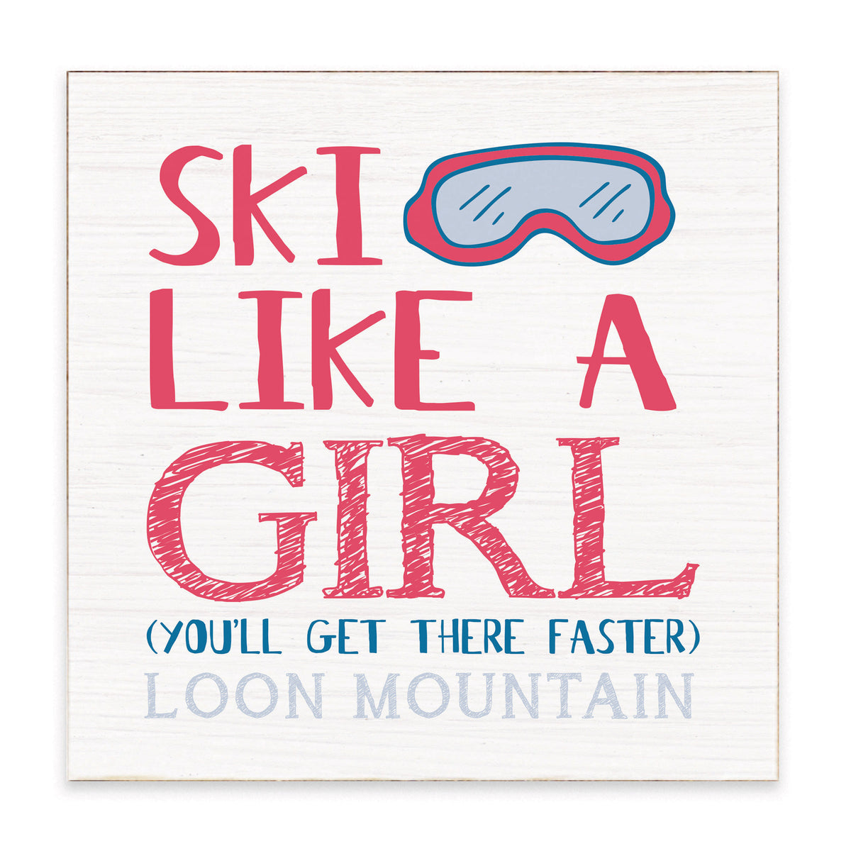 Ski Like A Girl Personalized Block Sign