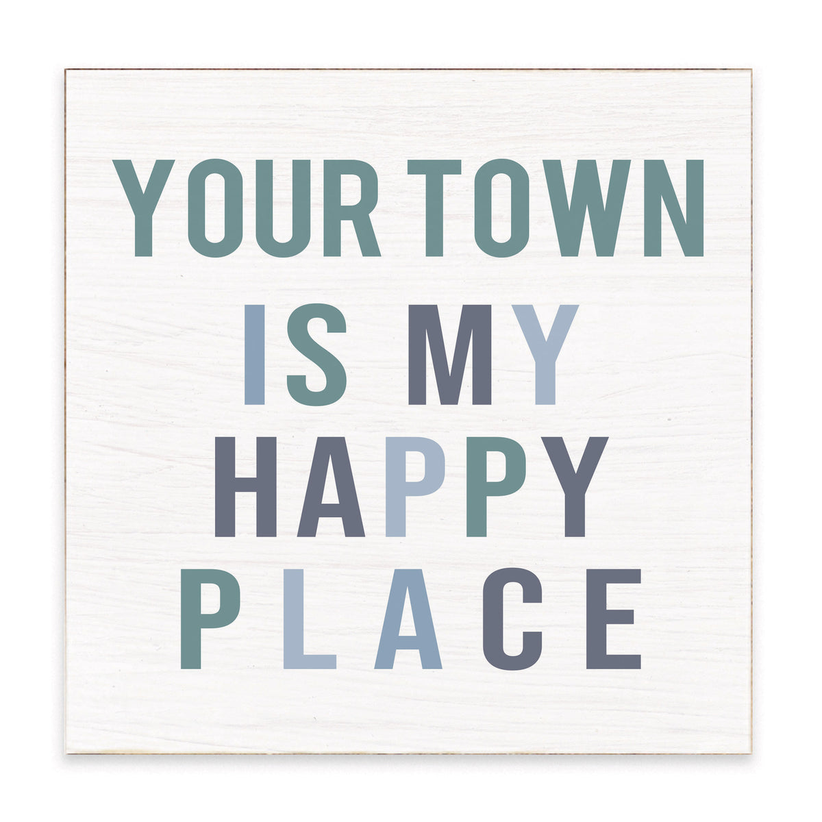 Happy Place Personalized Block Sign
