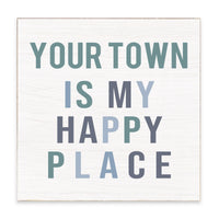 Happy Place Personalized Block Sign