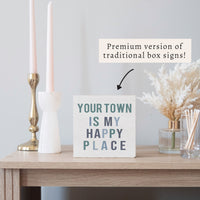Happy Place Personalized Block Sign