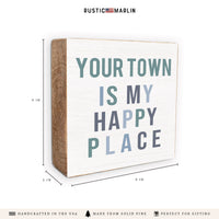 Happy Place Personalized Block Sign
