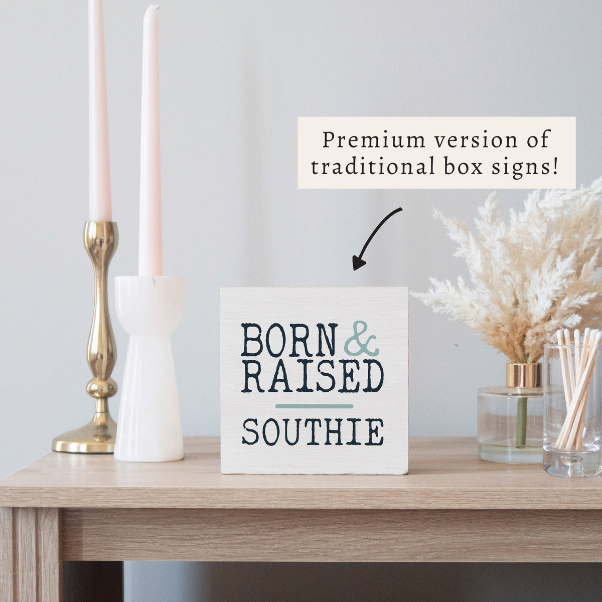 Born & Raised Personalized Block Sign