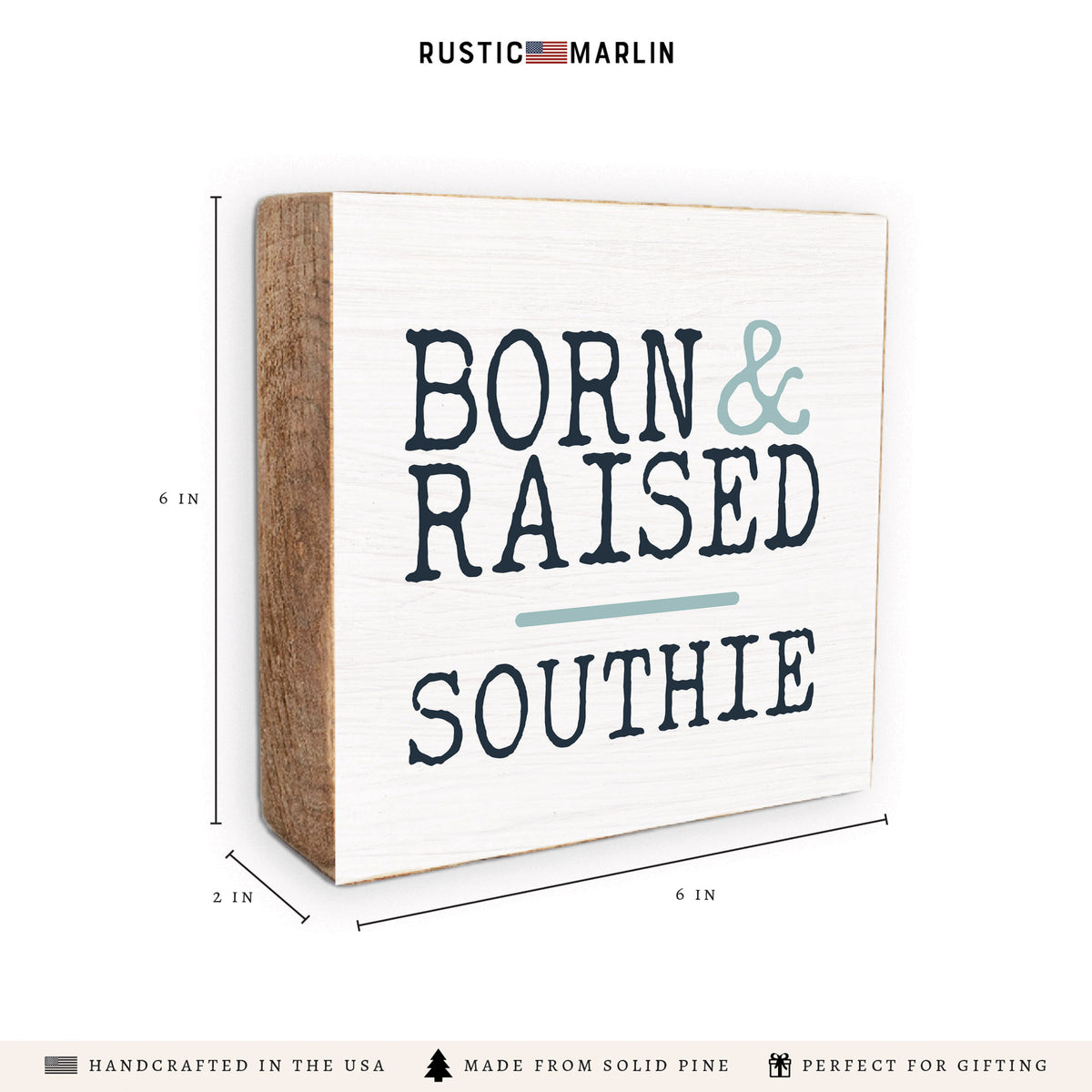 Born & Raised Personalized Block Sign