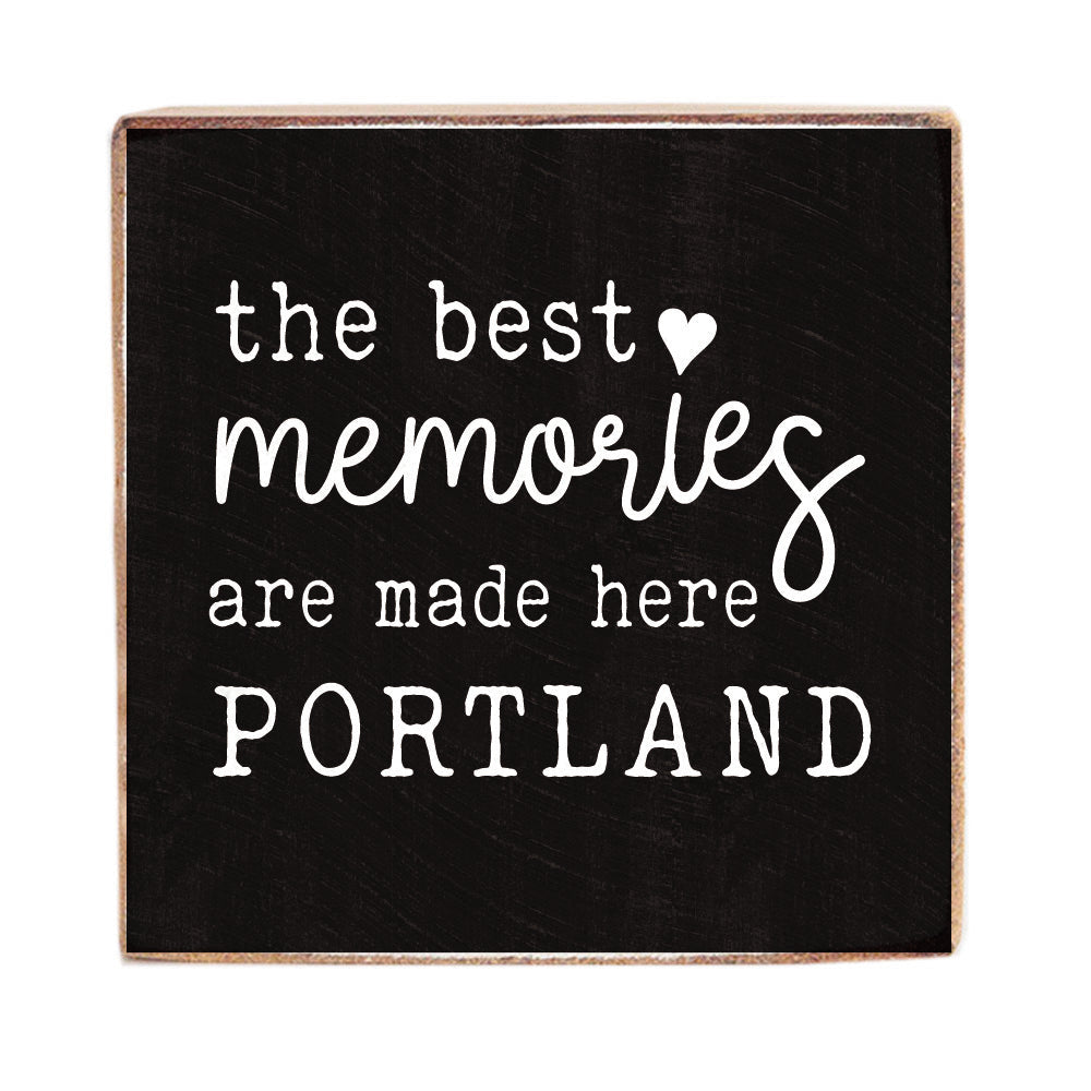 Best Memories Made Here Black Personalized Block Sign