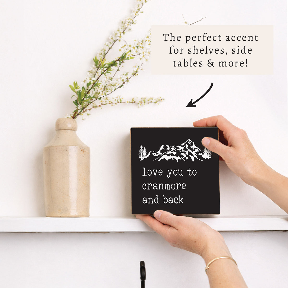 Love You To Mountains Personalized Block Sign