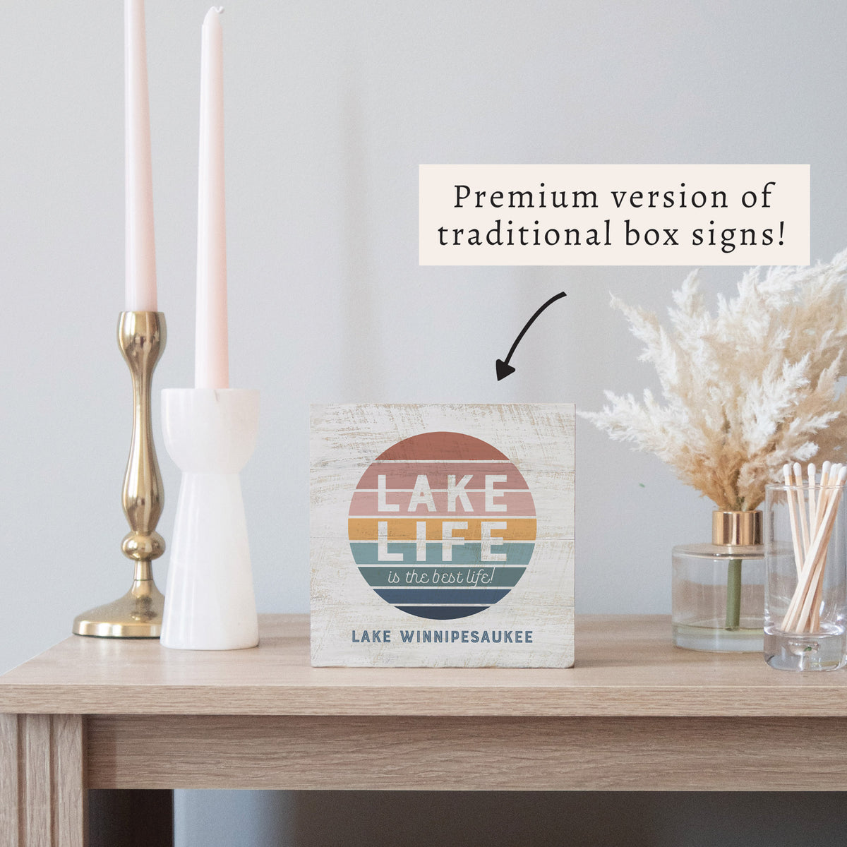 Lake Life Personalized Block Sign
