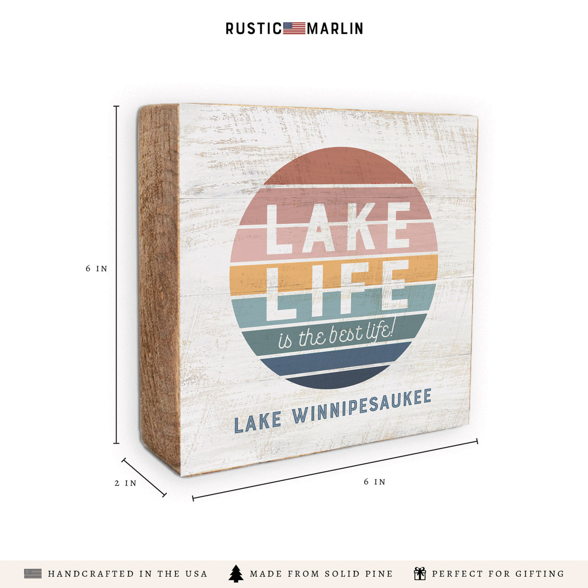 Lake Life Personalized Block Sign