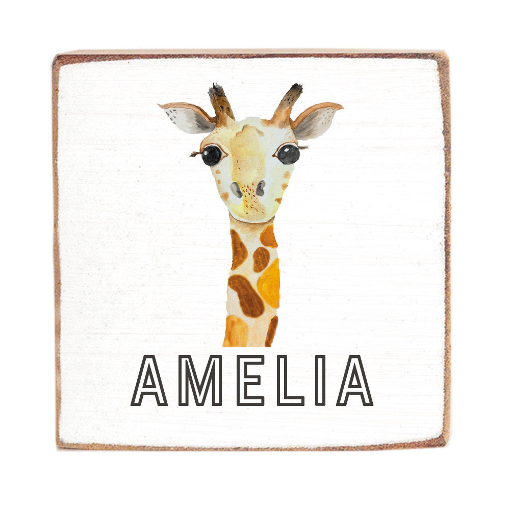 Giraffe Personalized Block Sign