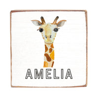 Giraffe Personalized Block Sign