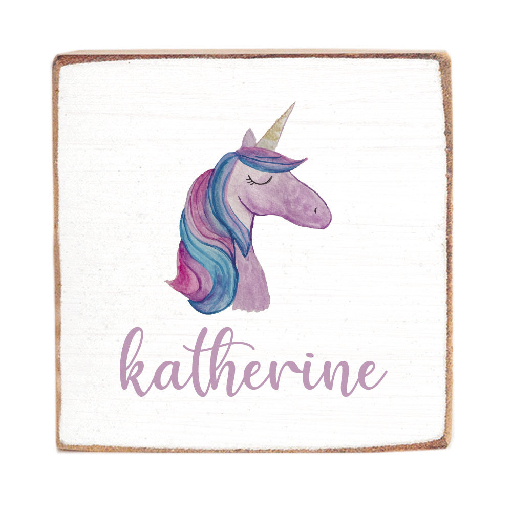 Unicorn Personalized Block Sign