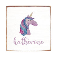 Unicorn Personalized Block Sign