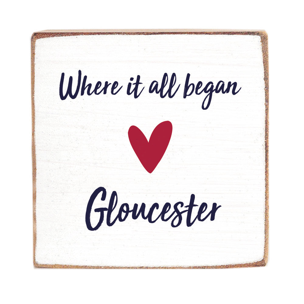 Where It All Began Heart Personalized Block Sign