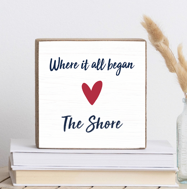 Where It All Began Heart Personalized Block Sign
