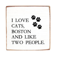 I Love Cats Personalized Block Sign