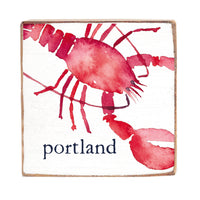 Watercolor Lobster Personalized Block Sign