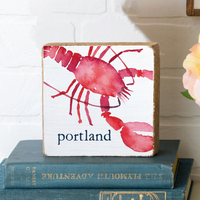 Watercolor Lobster Personalized Block Sign