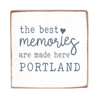 Best Memories Made Here White Personalized Block Sign