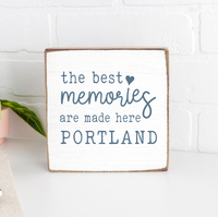 Best Memories Made Here White Personalized Block Sign