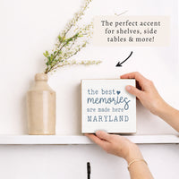 Best Memories Made Here White Personalized Block Sign