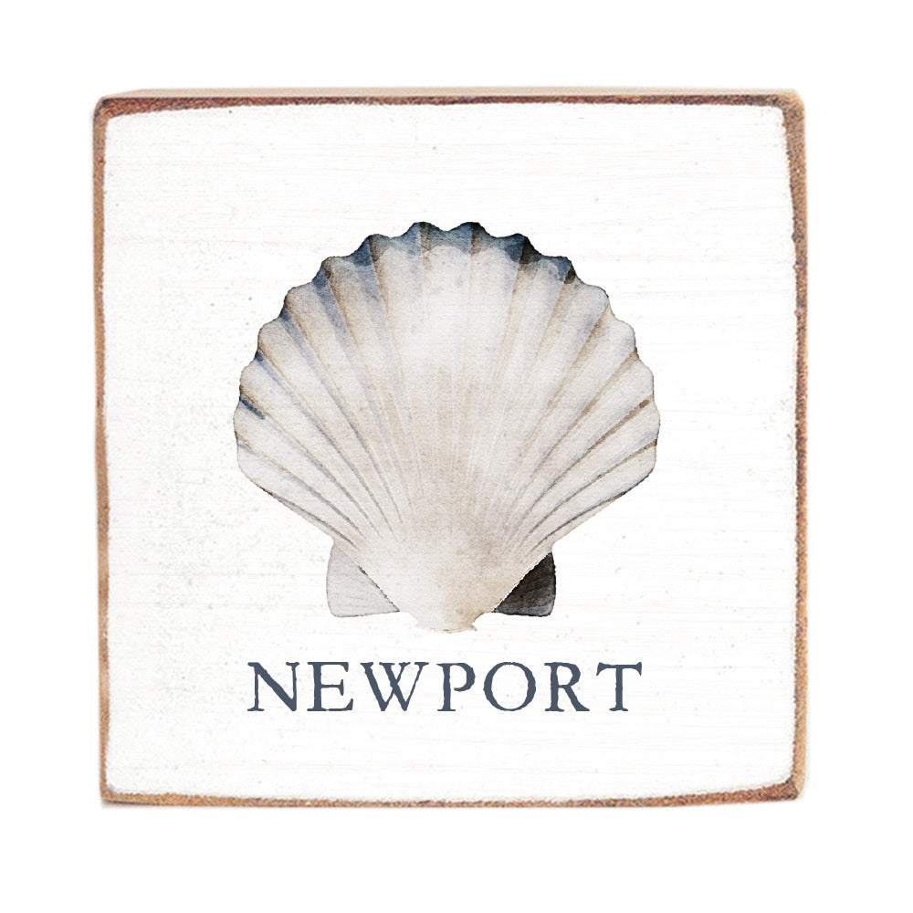 Watercolor Shell Personalized Block Sign
