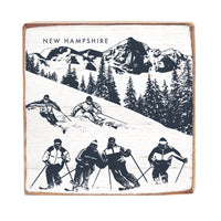 Retro Ski Run Personalized Block Sign
