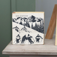 Retro Ski Run Personalized Block Sign
