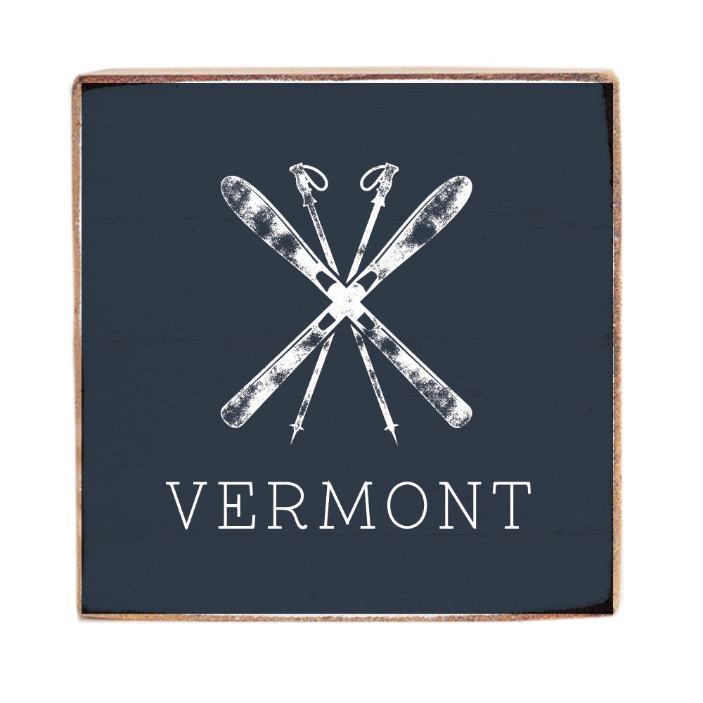 Skis Personalized Block Sign