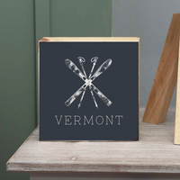 Skis Personalized Block Sign