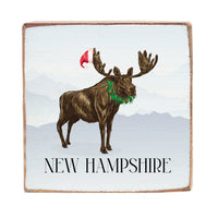 Santa Moose Personalized Block Sign