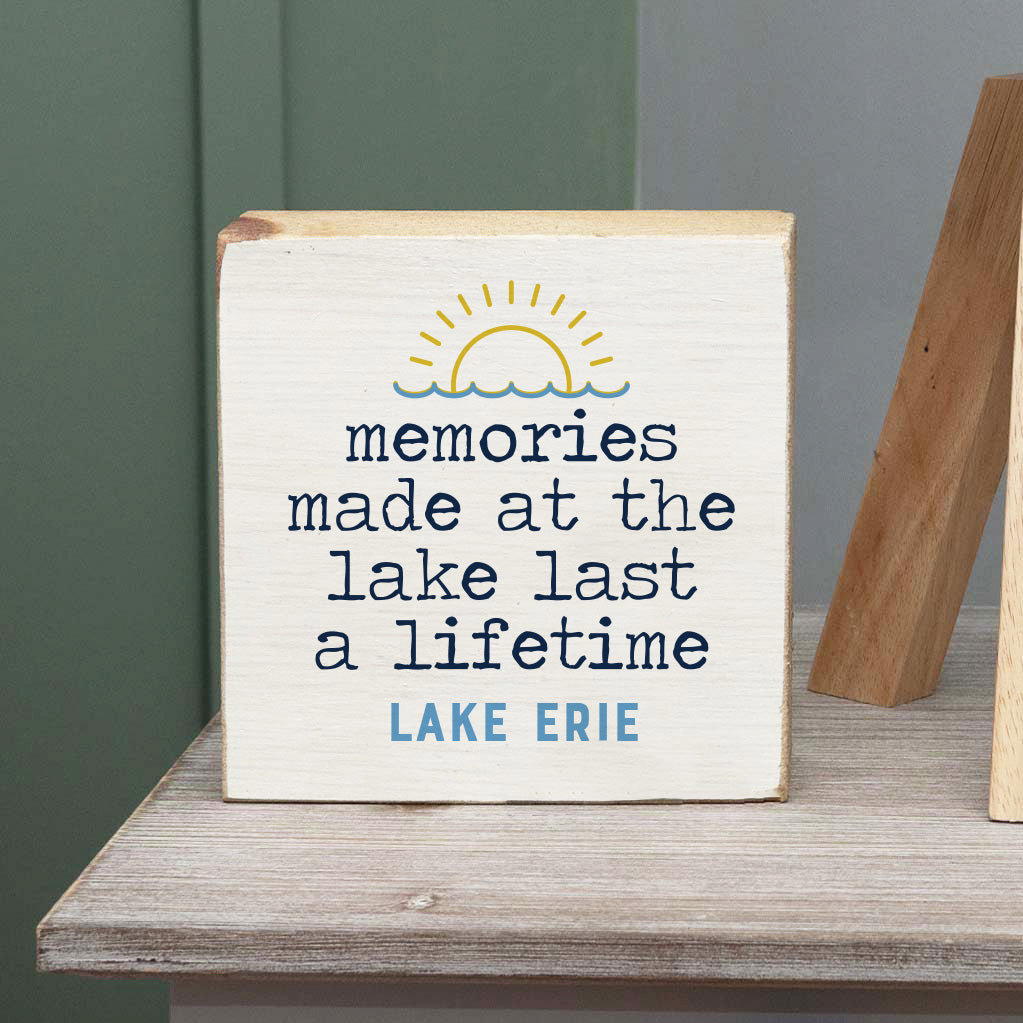 Memories Made At The Lake Personalized Block Sign