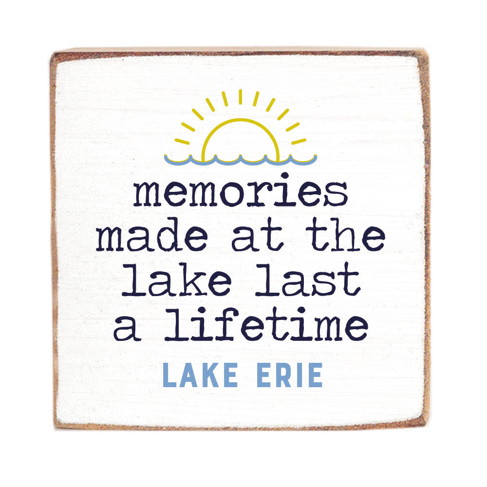 Memories Made At The Lake Personalized Block Sign