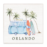 Retro Surf Van Personalized Block Sign