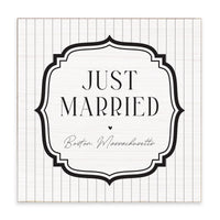 Just Married White/ Black Personalized Block Sign