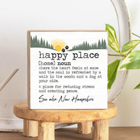 Personalized Happy Place Woods & Dog Wood Block