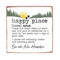 Personalized Happy Place Woods & Dog Wood Block