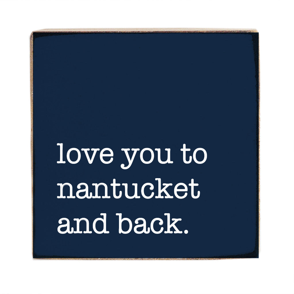 Love You To Navy Personalized Block Sign