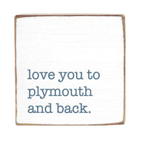 Love You To Blue Personalized Block Sign
