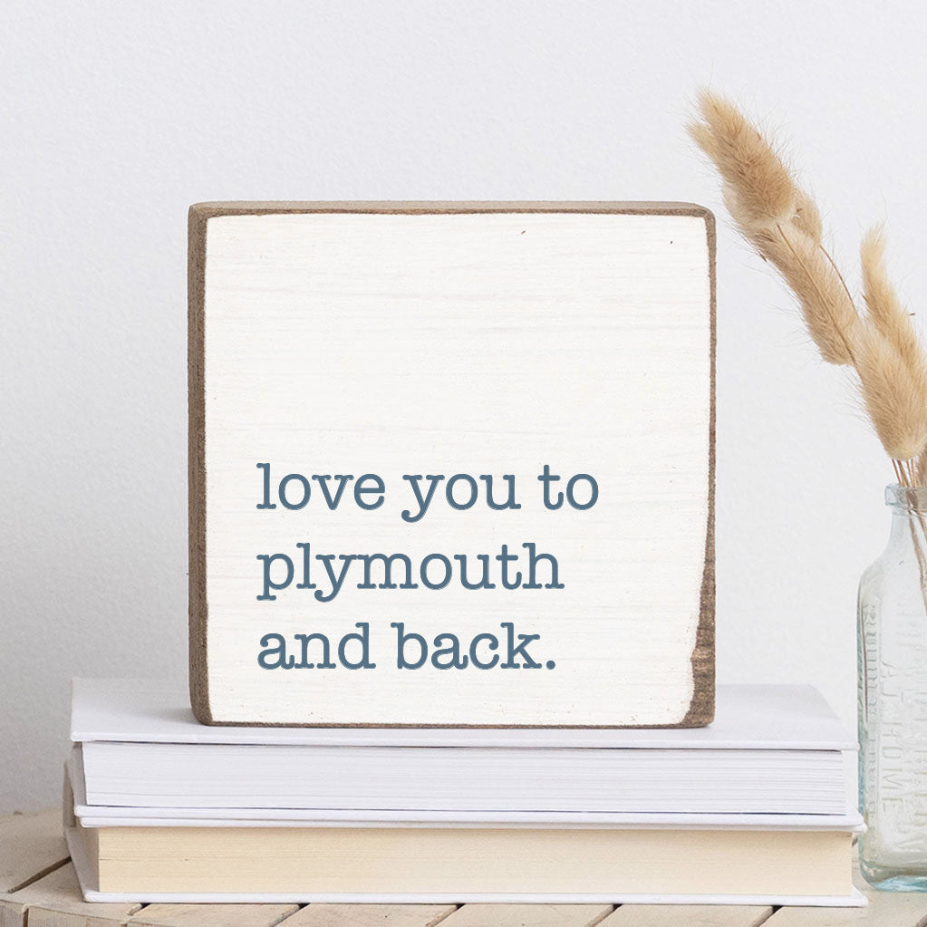 Love You To Blue Personalized Block Sign